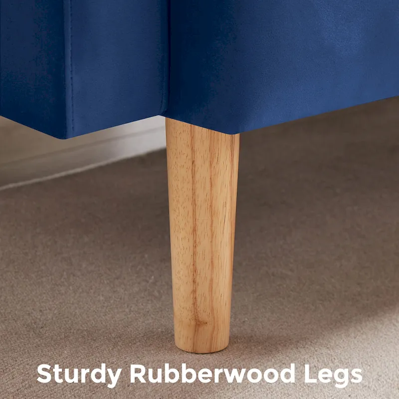 Velvet Convertible Sofa Bed - 3-Position Futon