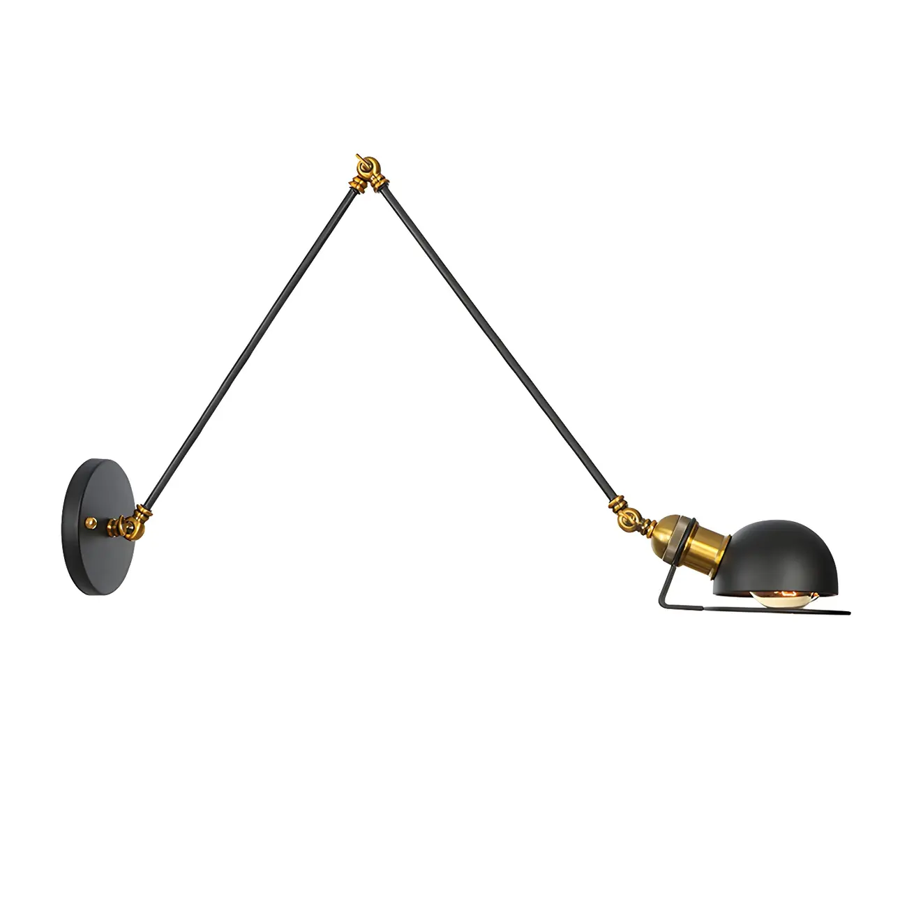 Industrial Black Adjustable Swing Arm Wall Sconce
