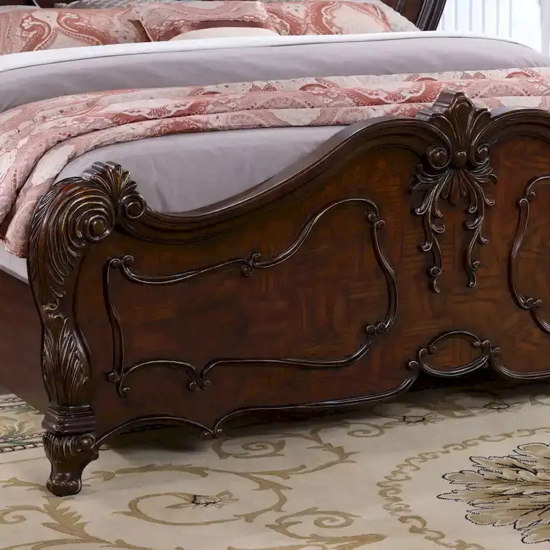 Furniture of America Eugene Traditional Solid Wood 3-Piece Panel Bedroom Set