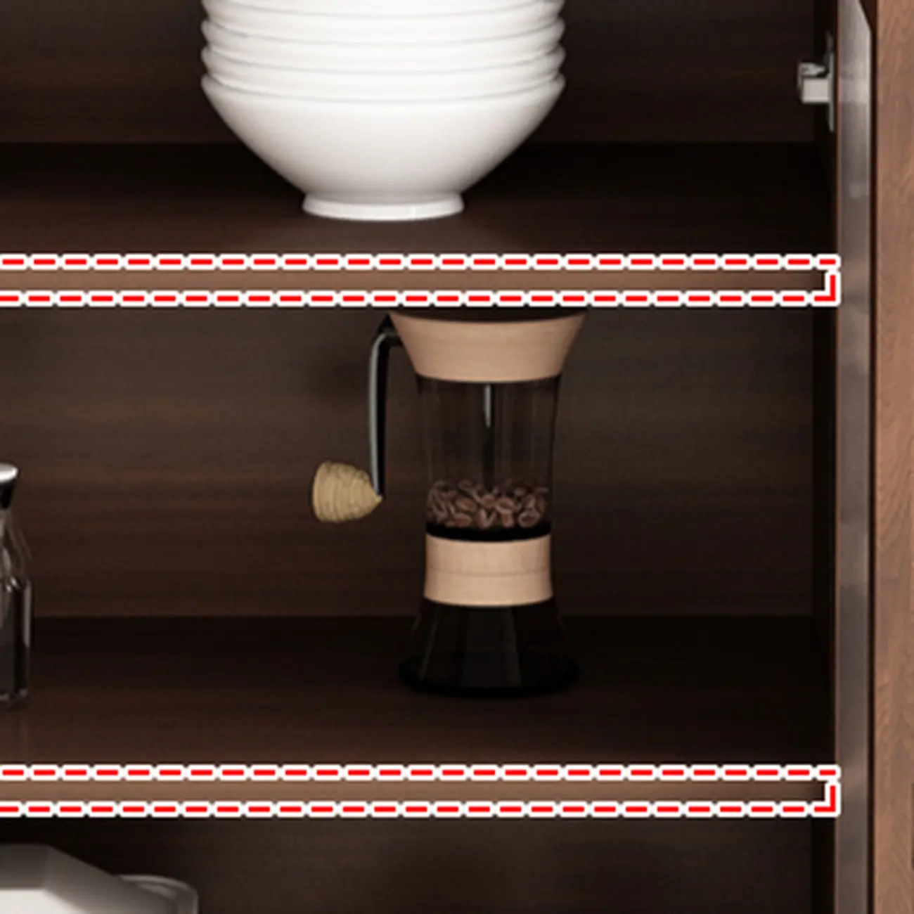 Wide Brown Wooden Pegboard Back Sideboard with Hutch