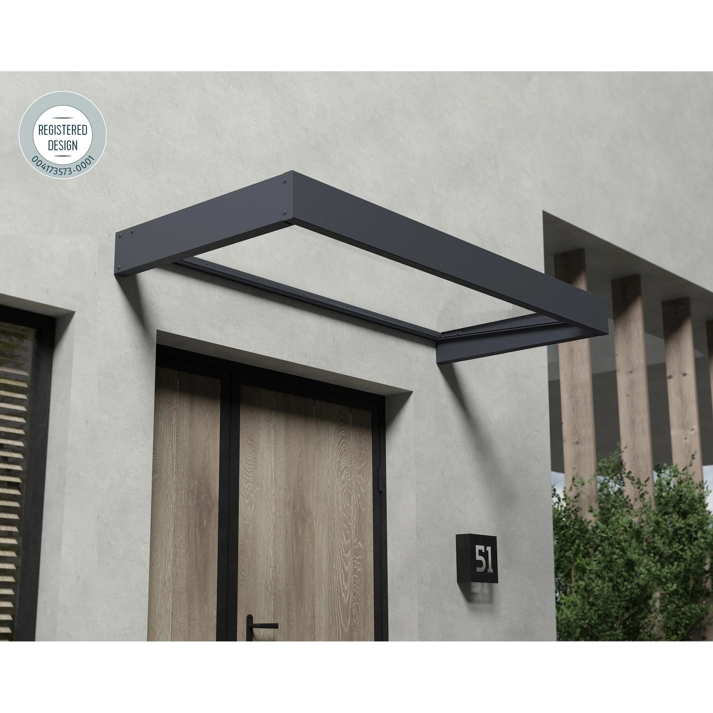 Sophia 3 ft. Grey Clear Door and Window Awning