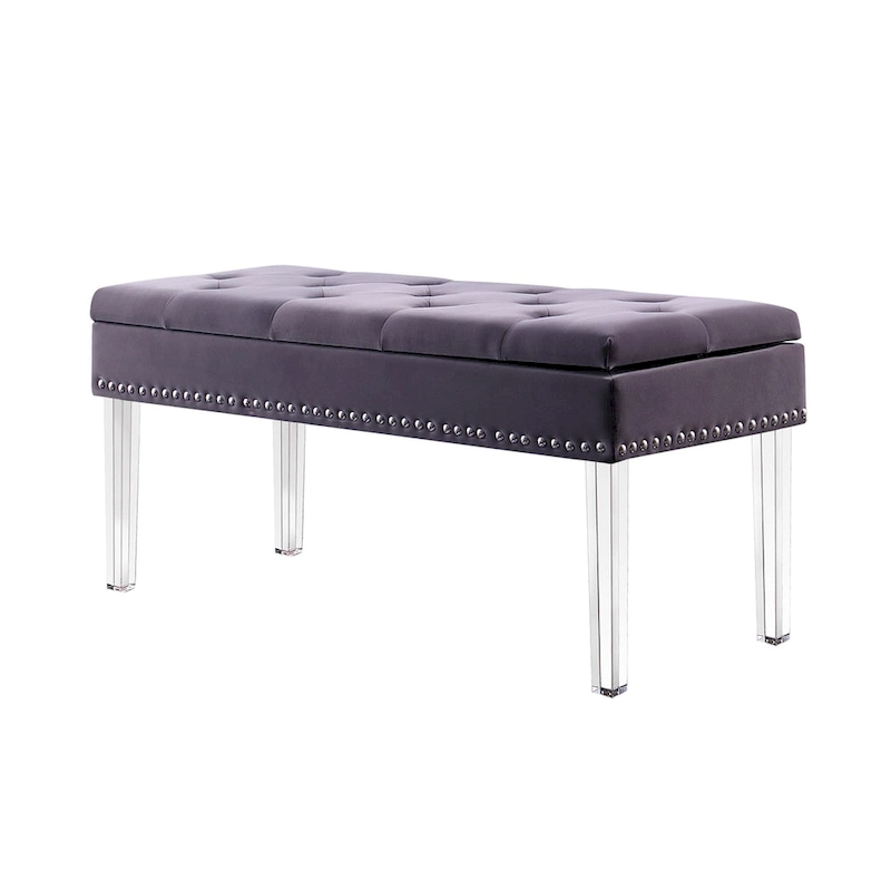 Upholstered Tufted Mid-Century 18-inch Storage Bench