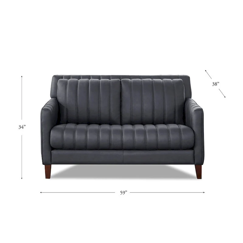 Hydeline Ennis Top Grain Leather Sofa Loveseat and Chair Set - Sofa, Loveseat, Chair