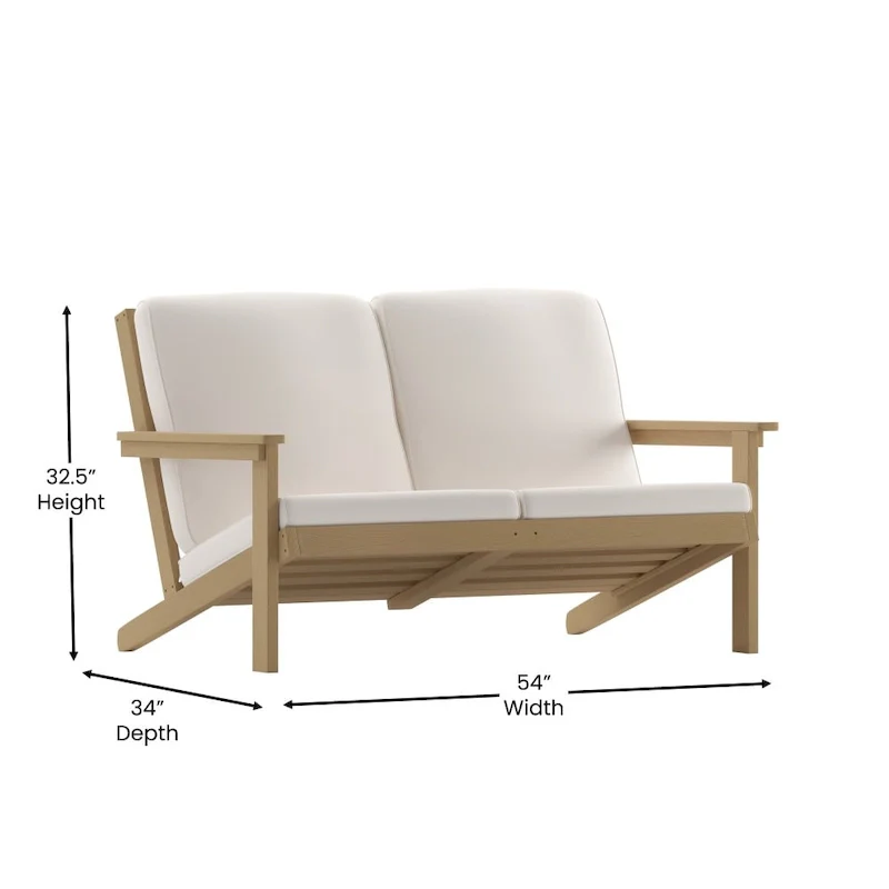 All-Weather Poly Resin Adirondack Loveseat & Cushions