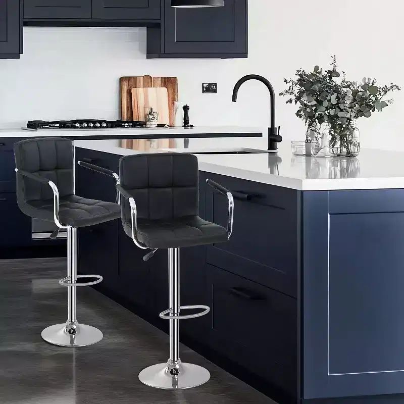 BestMasssage Bar Stools Set of 2 Adjustable Bar Stool Bar Chairs