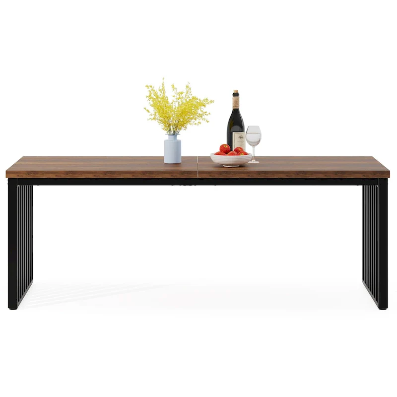 78.74-inch Kitchen Dining Table with Metal Legs