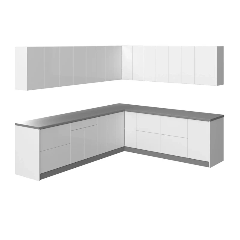 Kitchen Modern Collection White Gloss Color Base Size 10x8,5Ft Wide - 102x120
