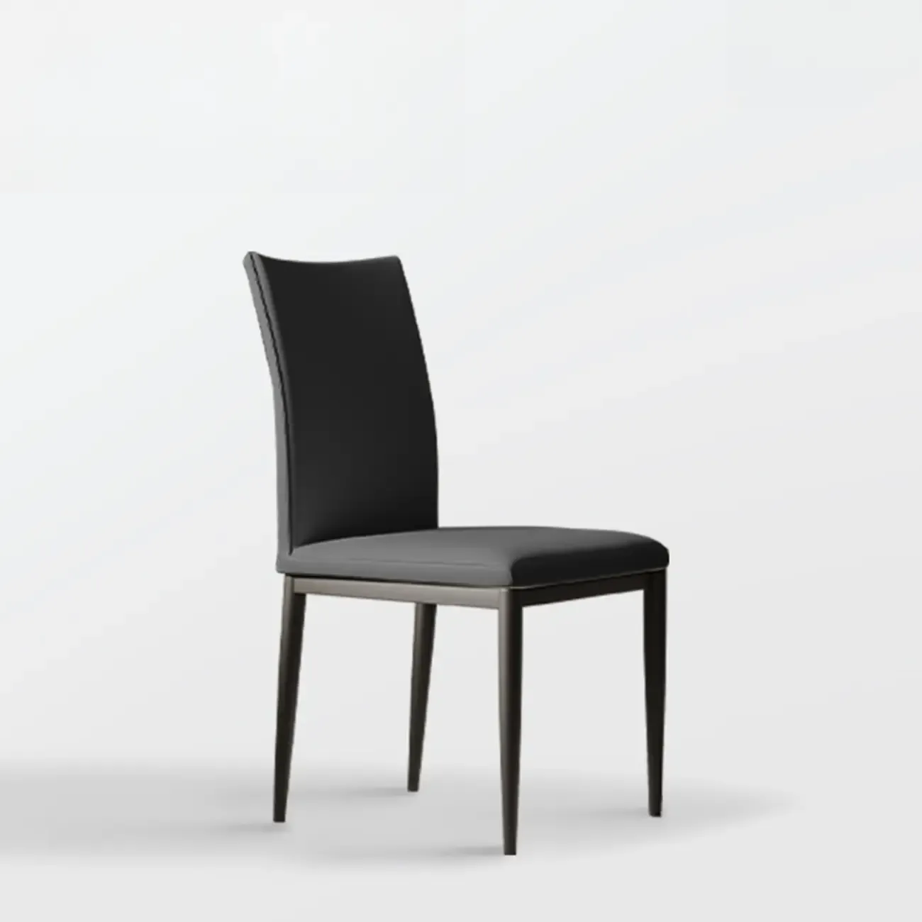 Modern Faux Leather Upholstered Solid Back Dining Chair
