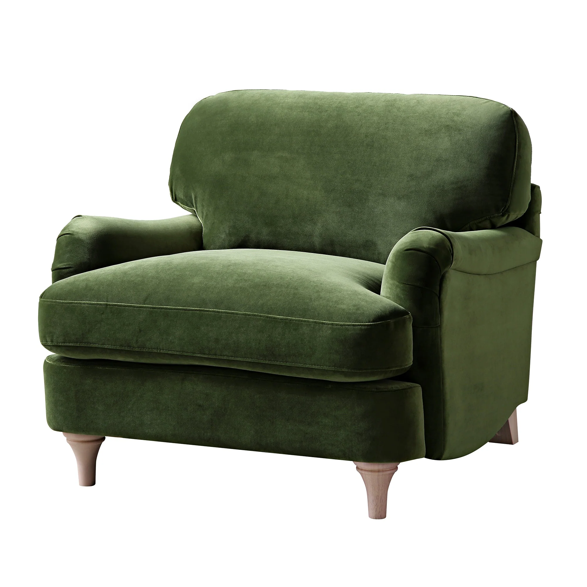 Fern Green Velvet Sofa, 1-Seater