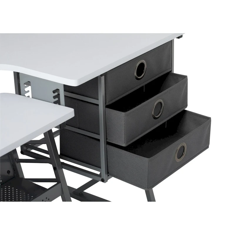 Studio Designs Eclipse Ultra Grey and White Wood Top Sewing Table