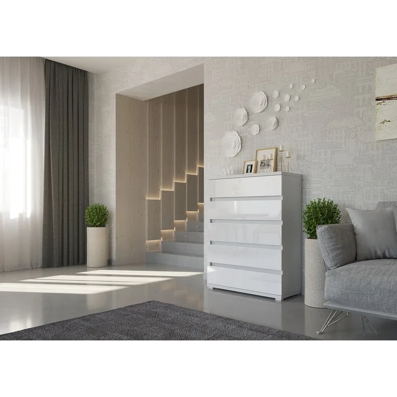 5-Drawer Dresser with Laminated Chipboard Construction