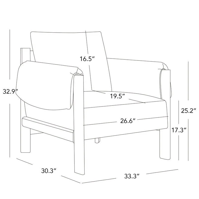 Carol Mid Century Modern Upholstered Accent Arm Chair with Wood Legs
