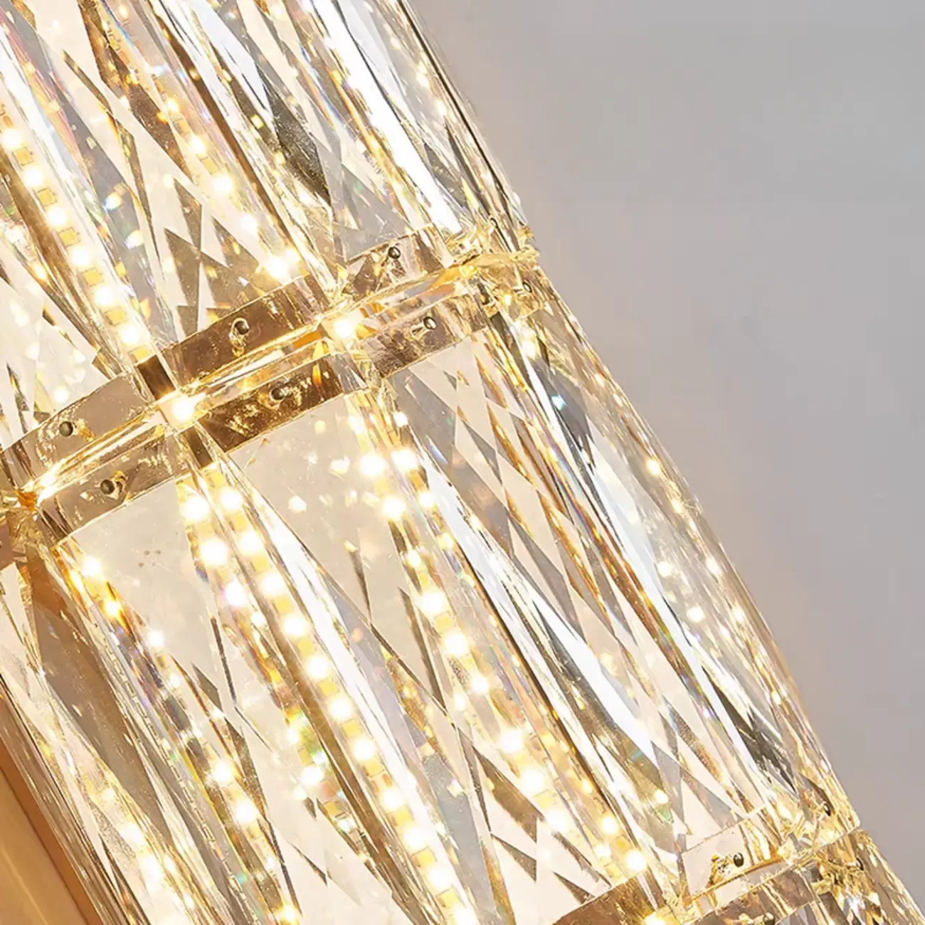 Direct-wired Steel Wall Sconce with Crystal Shade