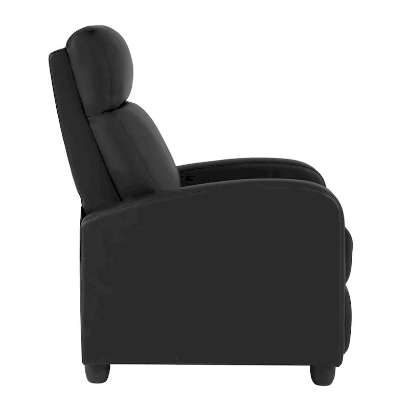 Nell Black 2-Point Massage Recliner Faux Leather Chair by Furniture of America