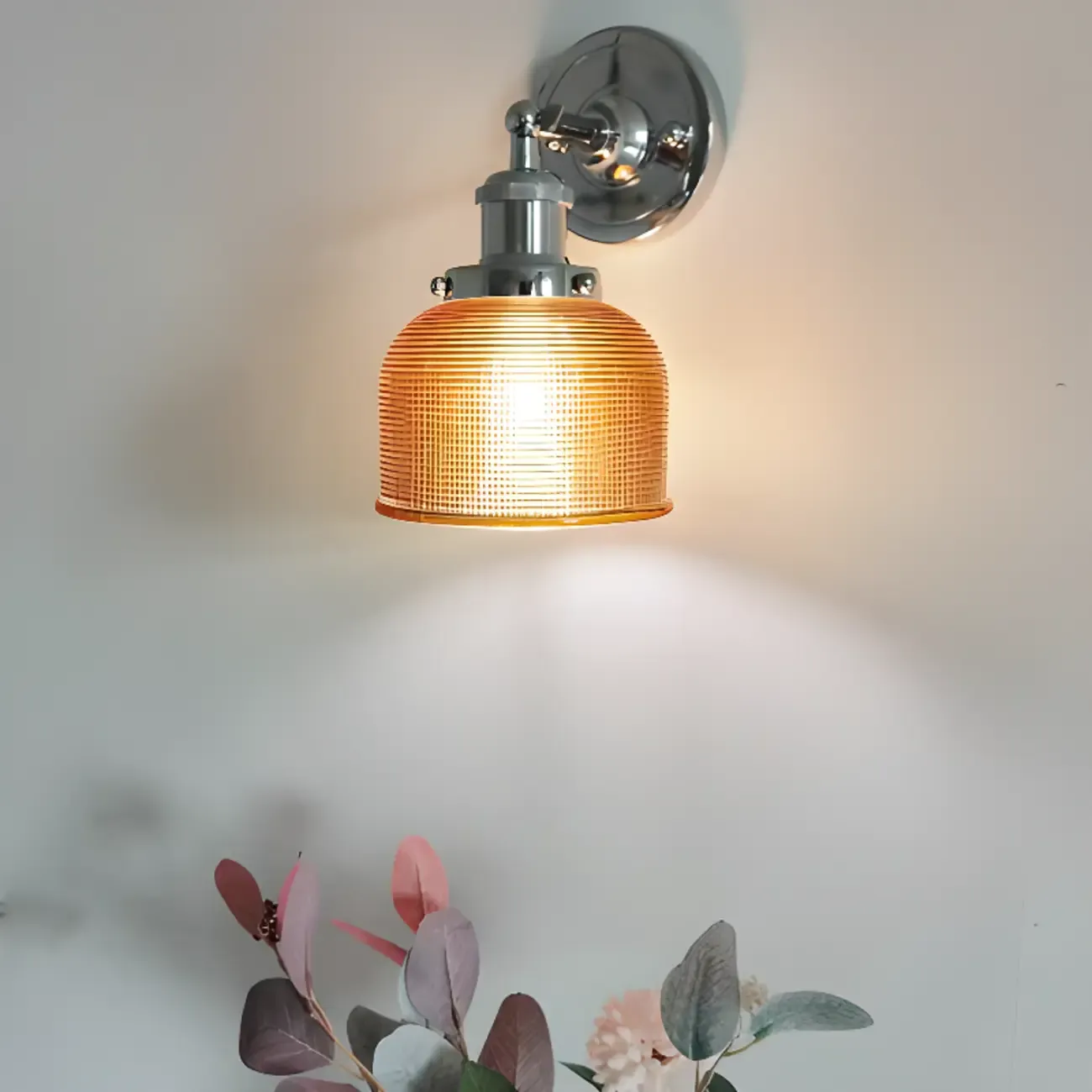 Modern Cylinder Glass Wall Sconce for Living Room Decor