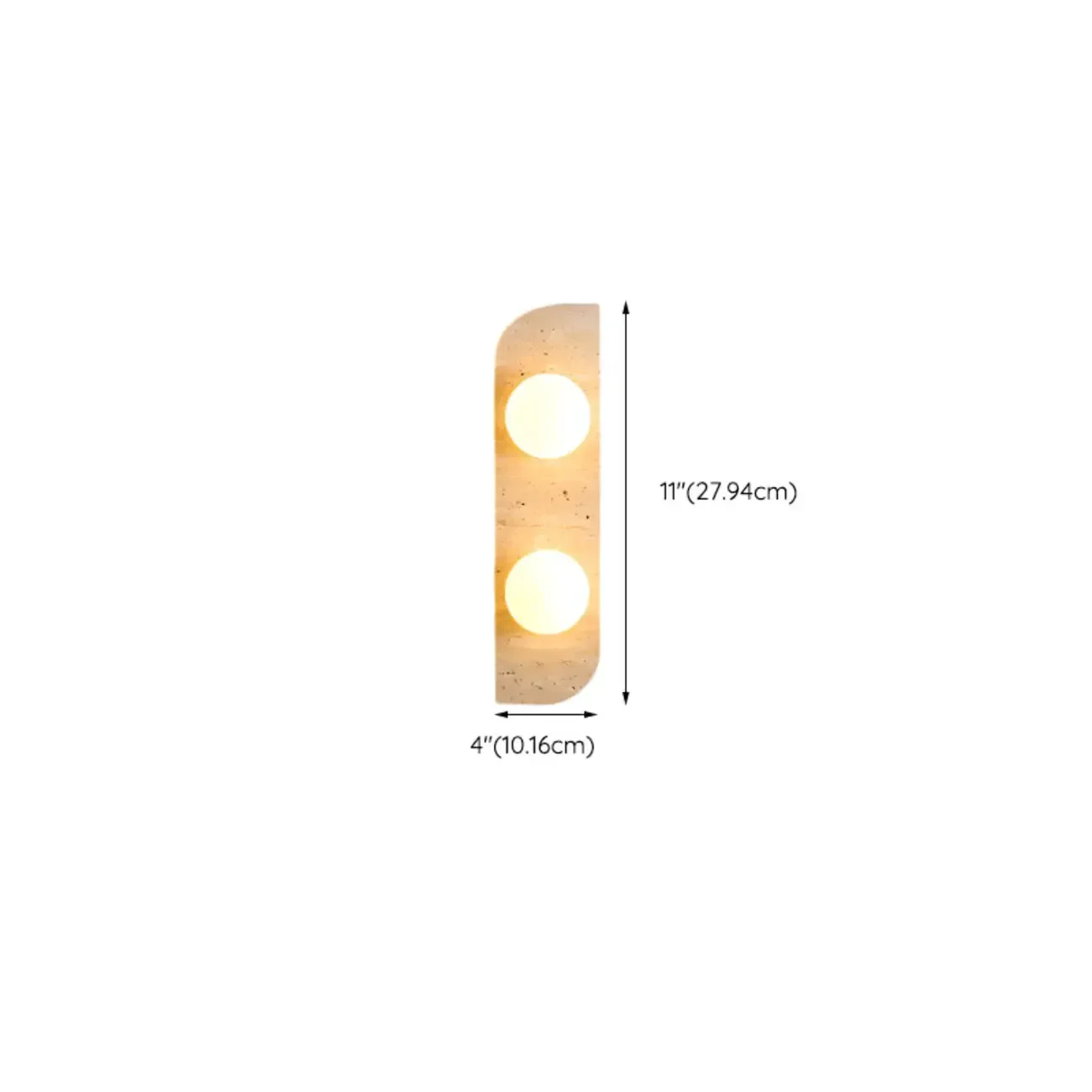 Modern Beige Stone Glass Globe Ambient Wall Sconce