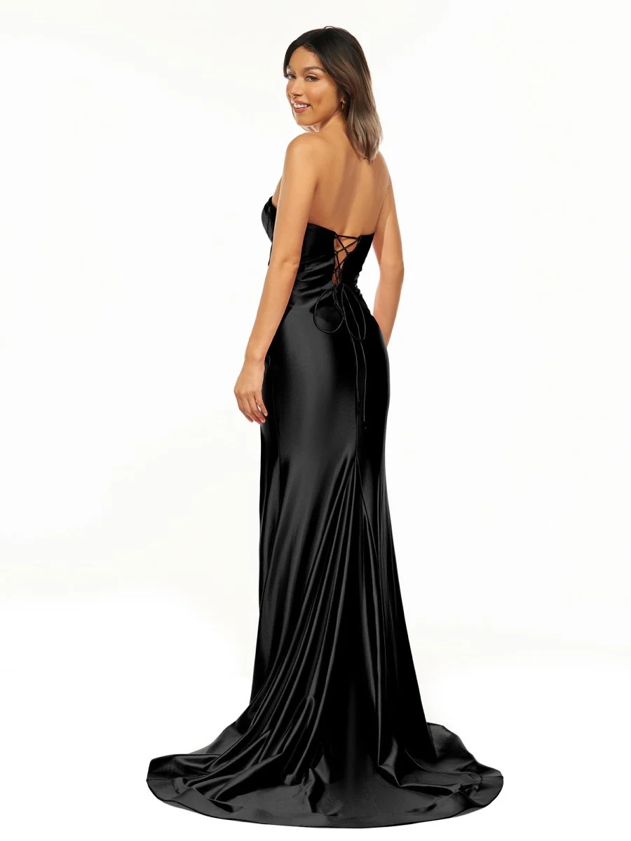 Sweetheart Fuchsia Pleated Mermaid Long Prom Dress