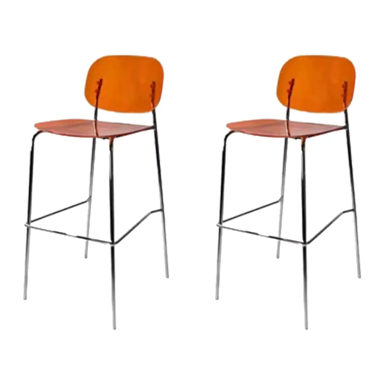Scandinavian Square Seat Counter Height Acrylic Bar Stools