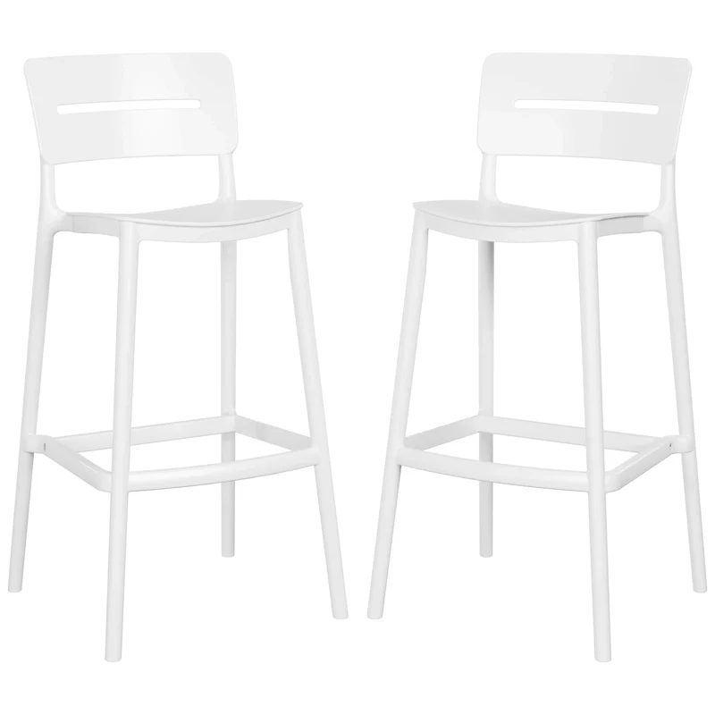 Frond and Form 29.5 Outdoor Patio Poly Plastic Bar Stool (Set of 2)