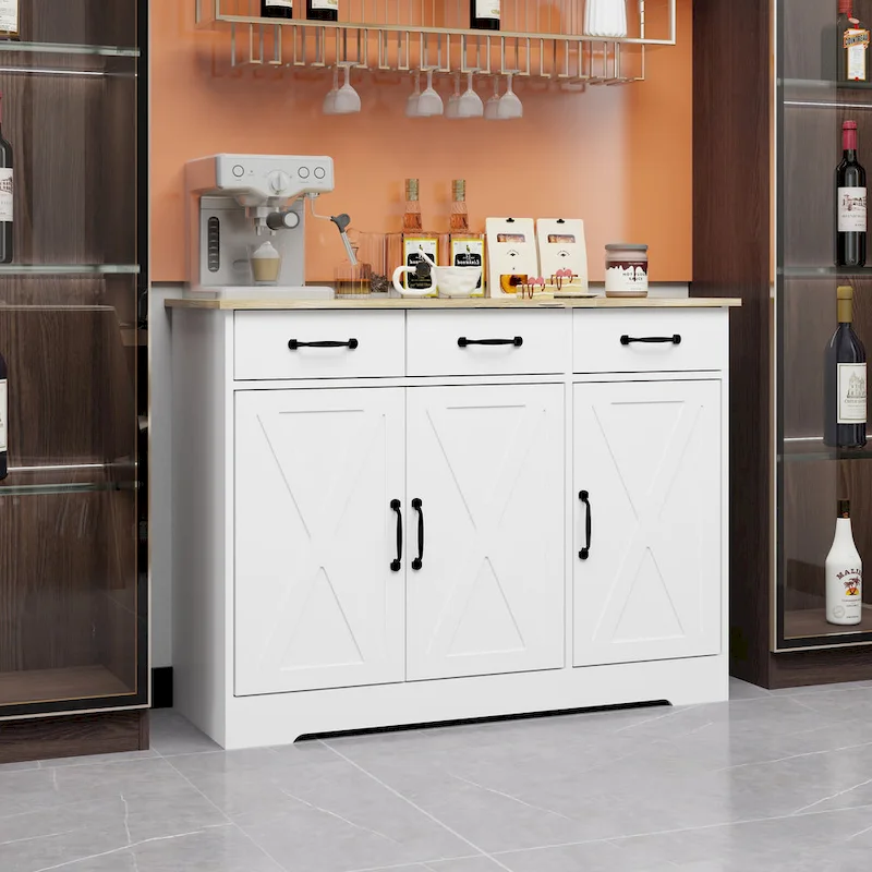 Buffet Cabinet with 3 Drawers and 3 Doors