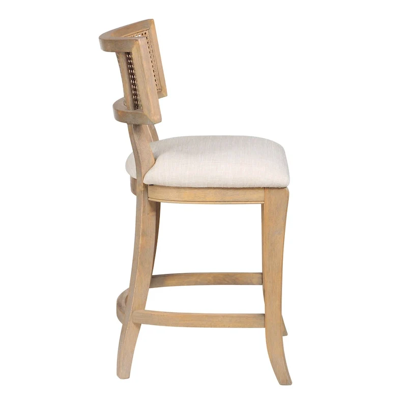 Counter Height Chair with Woven Cane Back - Rubberwood - Beige Seat