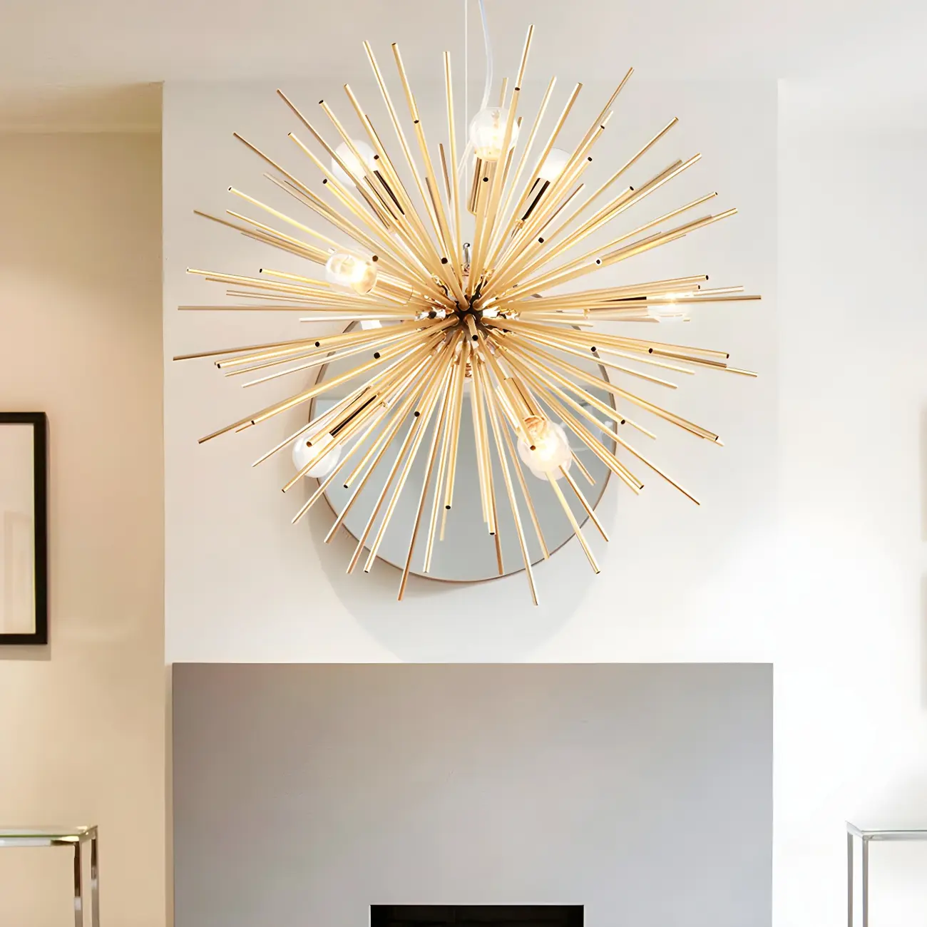 Modern Gold Starburst Sputnik Chandelier