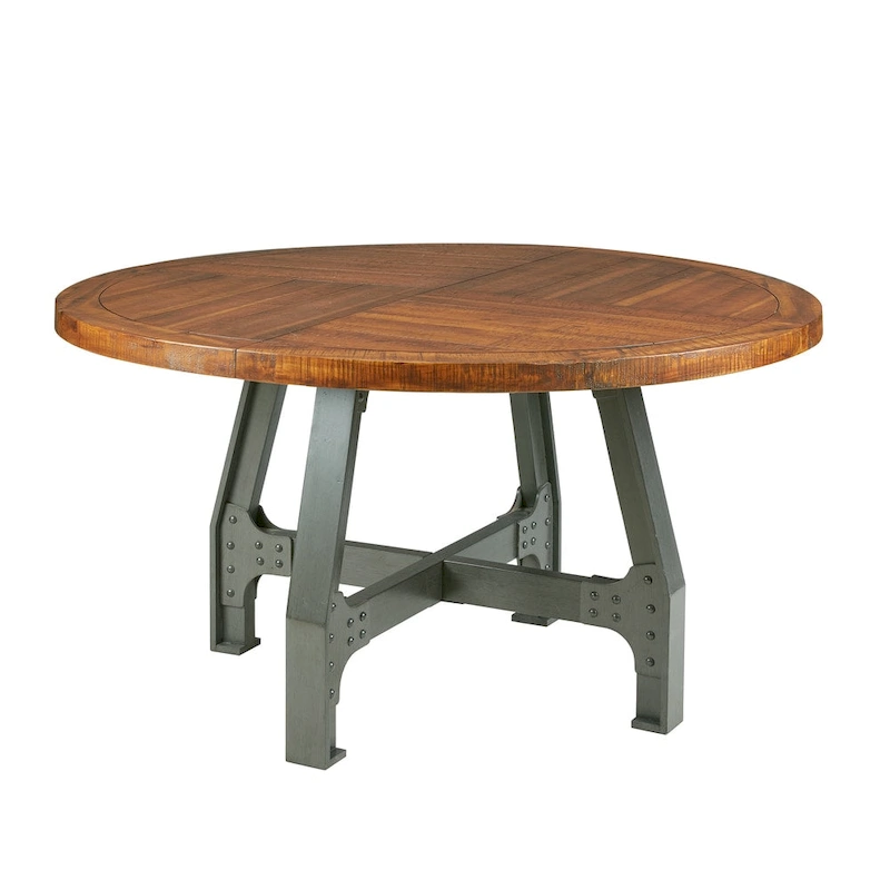 INK+IVY Lancaster Round Dining/Gathering Table - amber/ graphite