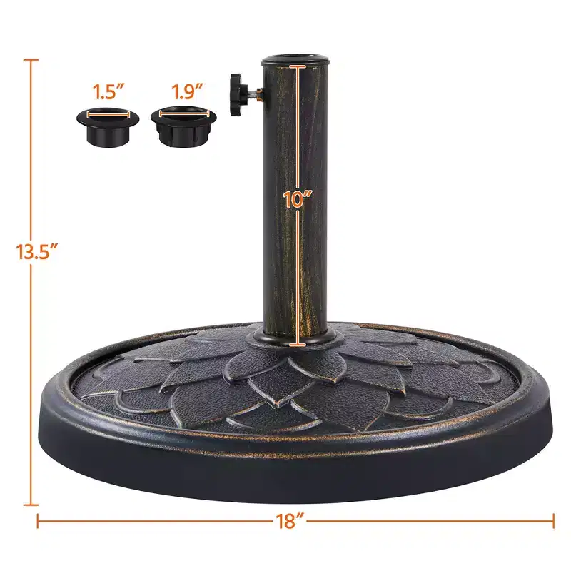 Yaheetech Heavy Duty Umbrella Base Stand with Flower Petal Pattern