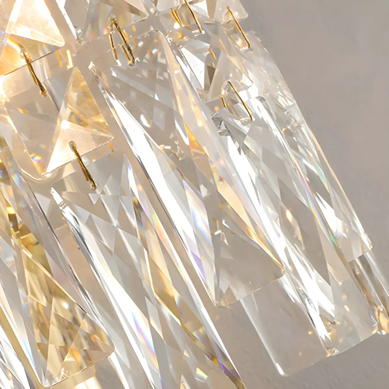 Luxury Golden Gooseneck Cylinder Crystal Wall Sconce