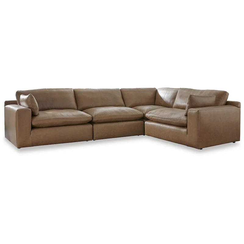 Signature Design by Ashley Emilia Brown 4-Piece Sectional - 130 W x 90 D x 36 H