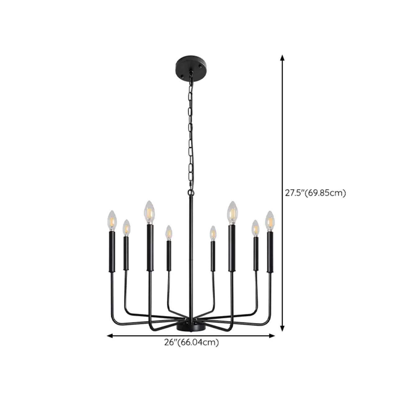 Industrial Black Chandeliers at Home with Adaptable Height