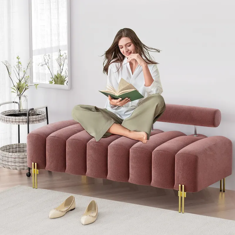 Ouyessir 52.2 Modern Channel Tufted Window Bench with Adjustable Back