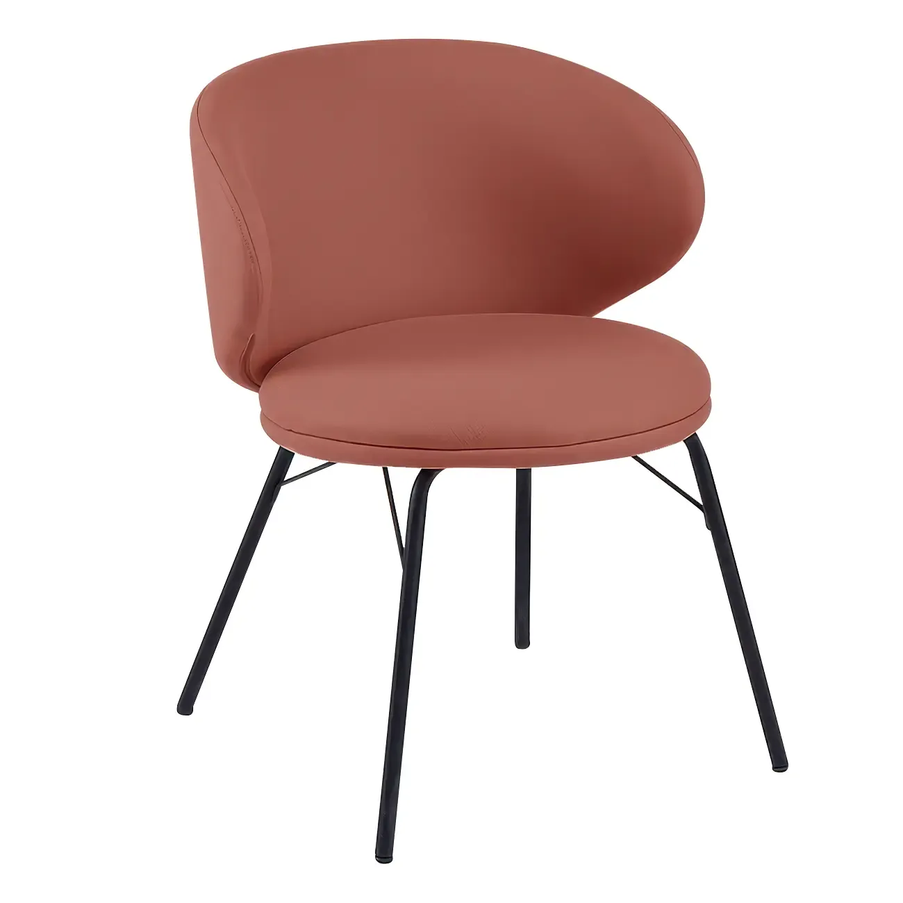 Modern Leathaire Upholstered Metal Leg Dining Chair