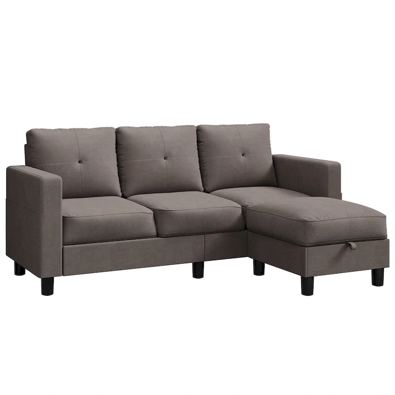 Futzca Modern L-shaped Convertible Sectional Sofa w/ Reversible Chaise
