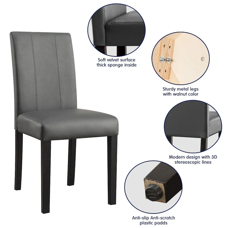 Subrtex(Set of 2)Faux Leather Parsons Upholstered Dining Chair