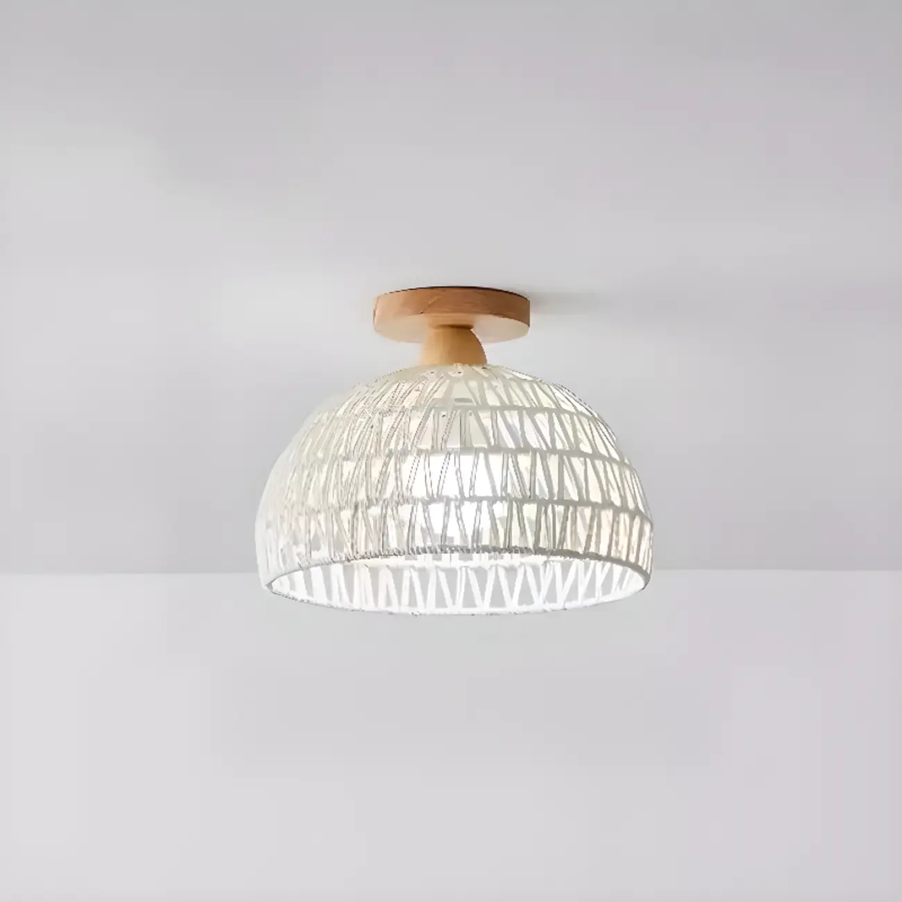 Oriental Fabric Semi Flush Ceiling Light for Residential Use