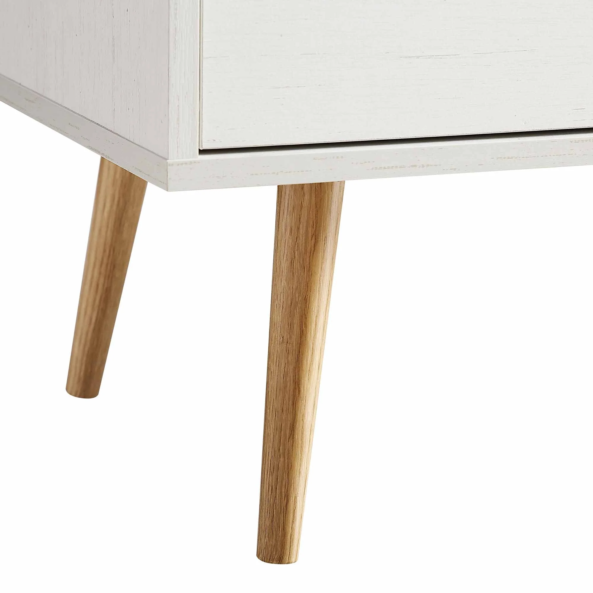 Woven Rattan 3-Drawer TV Unit in White