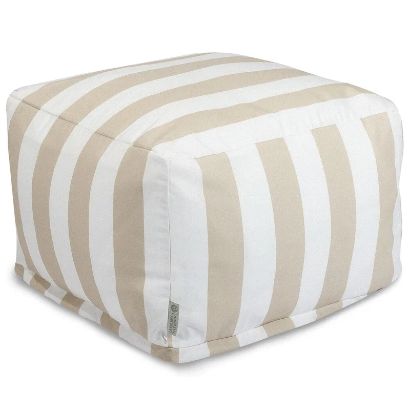 Vertical Stripe Large Ottoman – Indoor & Outdoor