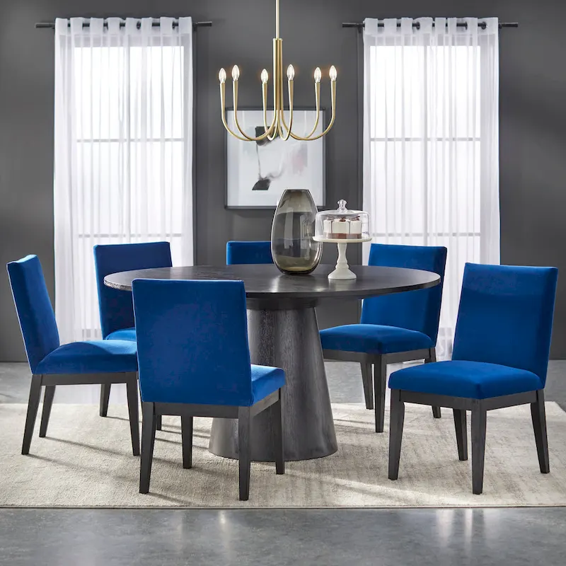 Round Pedestal Dining Table – 59-Inch, Seats 6