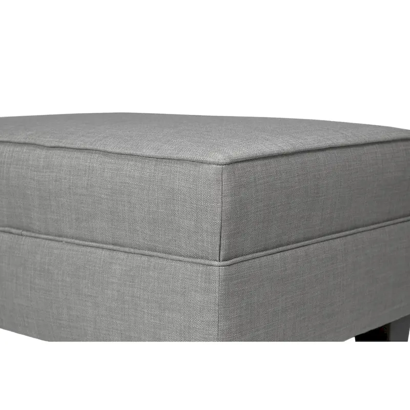 MJL Furniture Parker Fabric Upholstered Square Welted Ottoman