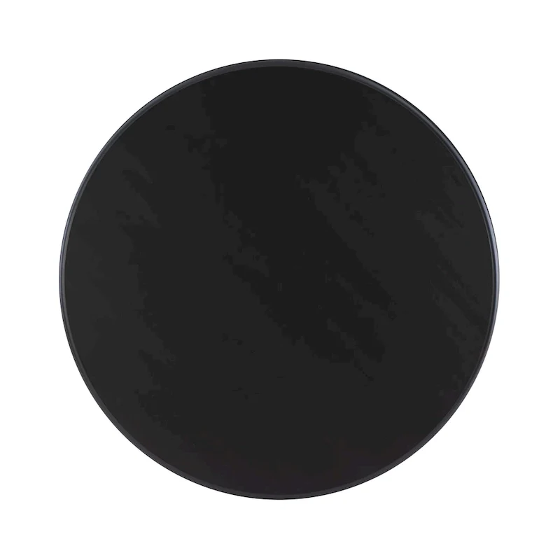 Round Pedestal Dining Table - Natural/White/Black, Solid Wood, Seats 4