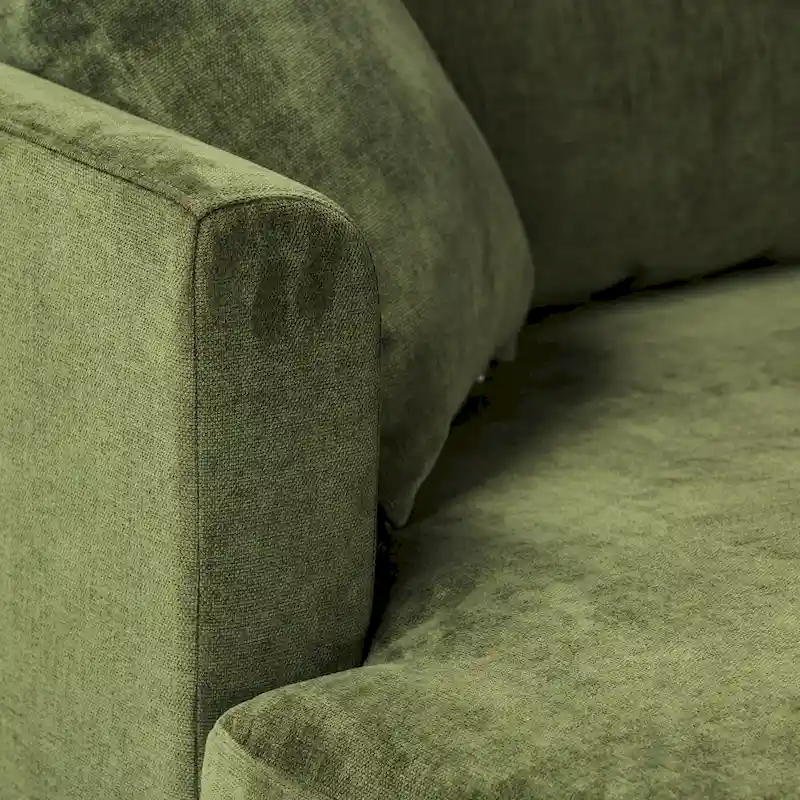 Poly & Bark Lucerne Sectional with Extra-Wide Chaise in Distressed Green Velvet