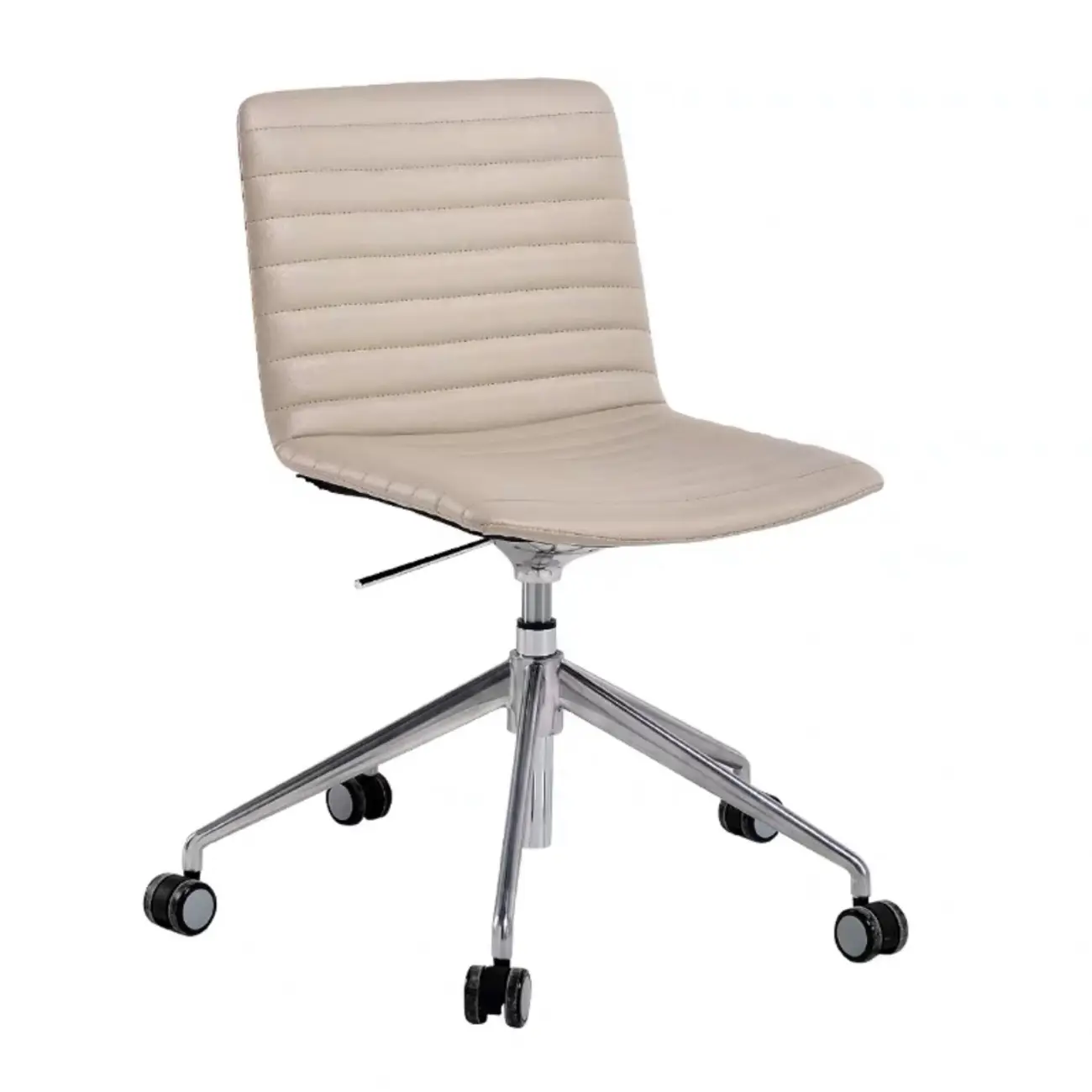 Modern Black Leather Metal Adjustable Swivel Office Chair