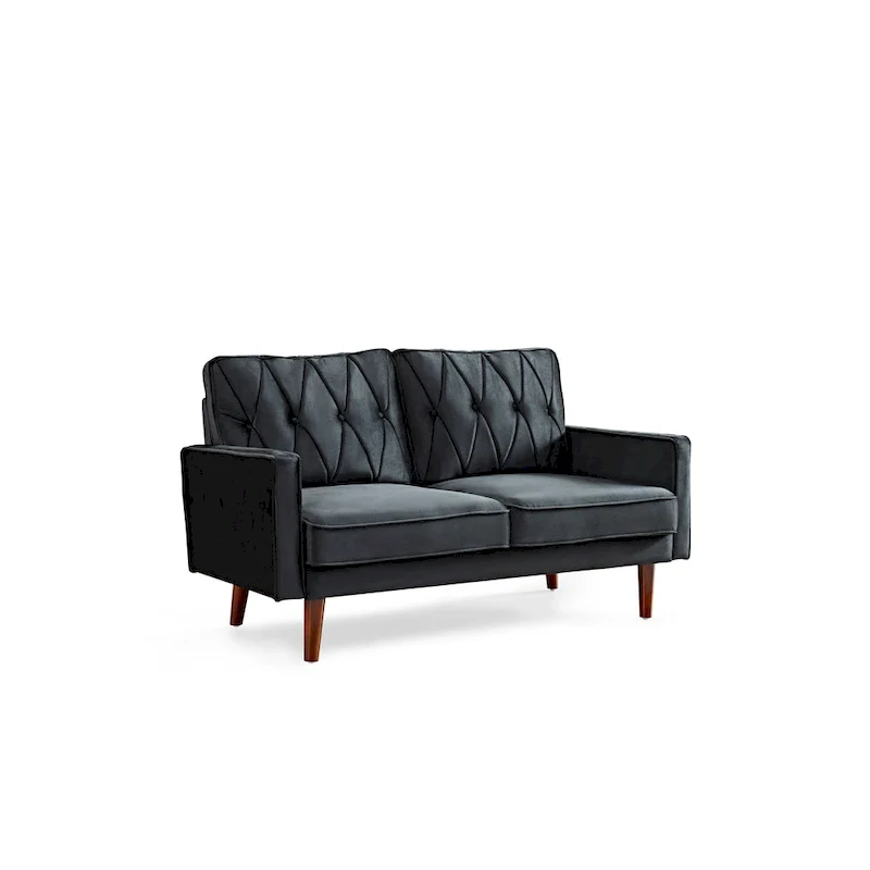 Feemster 57.5 Wide Velvet Tufted Cushion Back Loveseat
