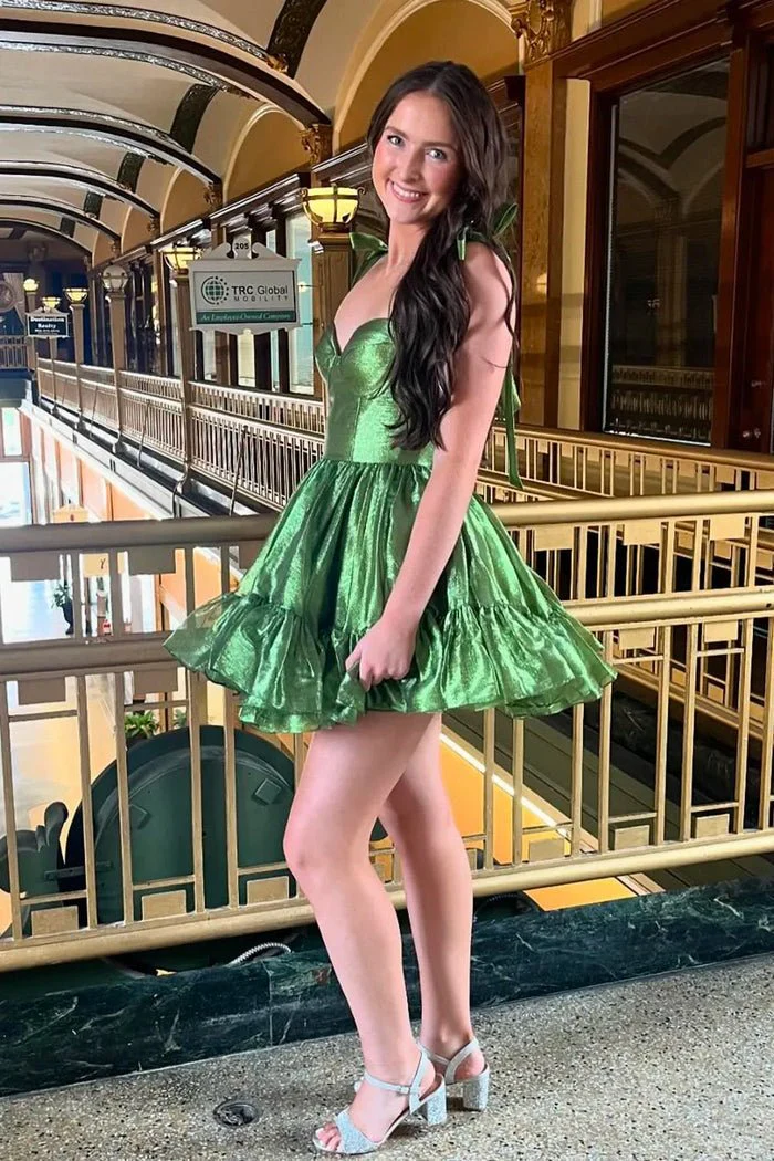 Green - Stylish A-Line Sweetheart Short Homecoming Dress
