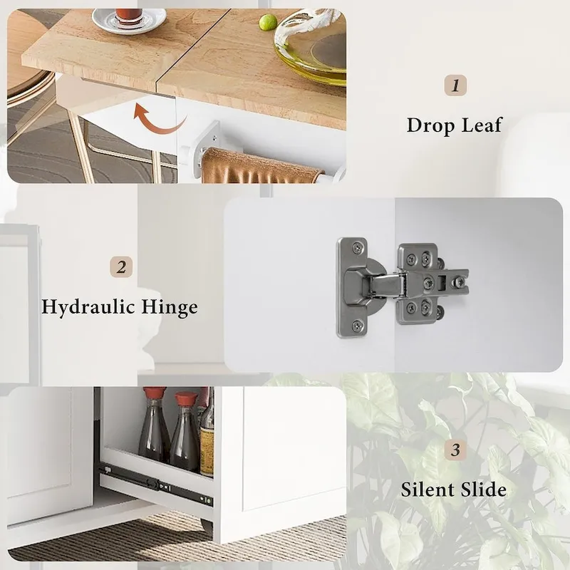 54 Kitchen Island Cart with Wheels