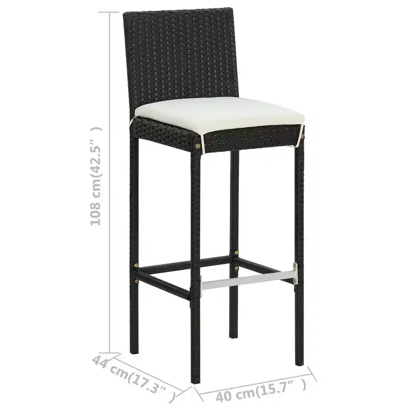 vidaXL Garden Bar Set Poly rattan Medium Removable Covers