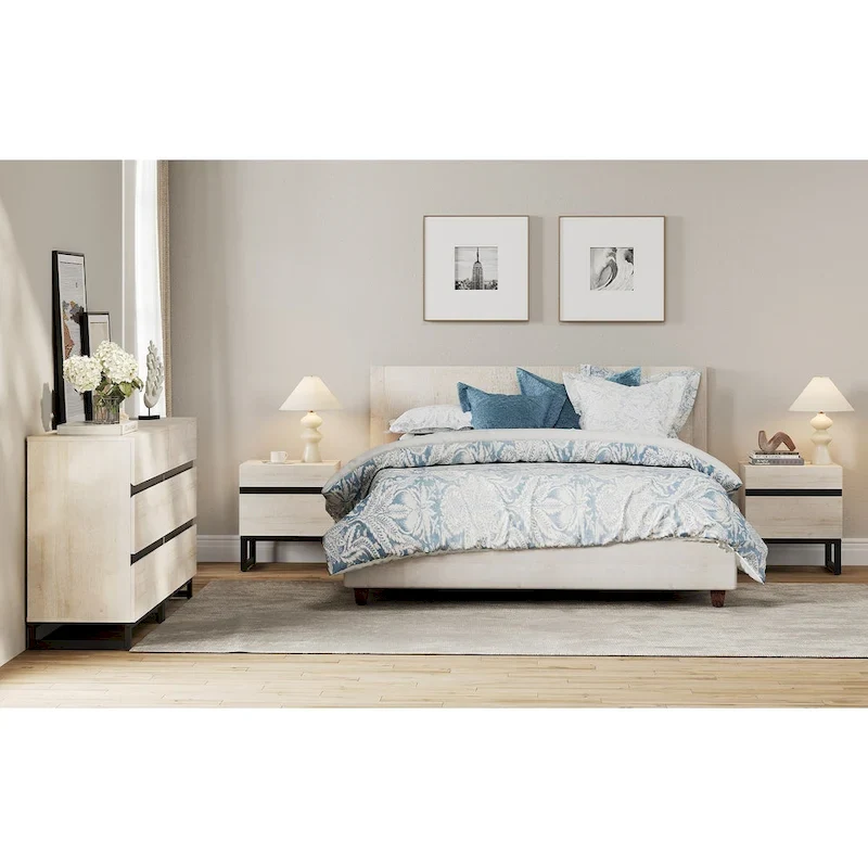 WAMPAT 3 Piece Dresser and Nightstand Sets