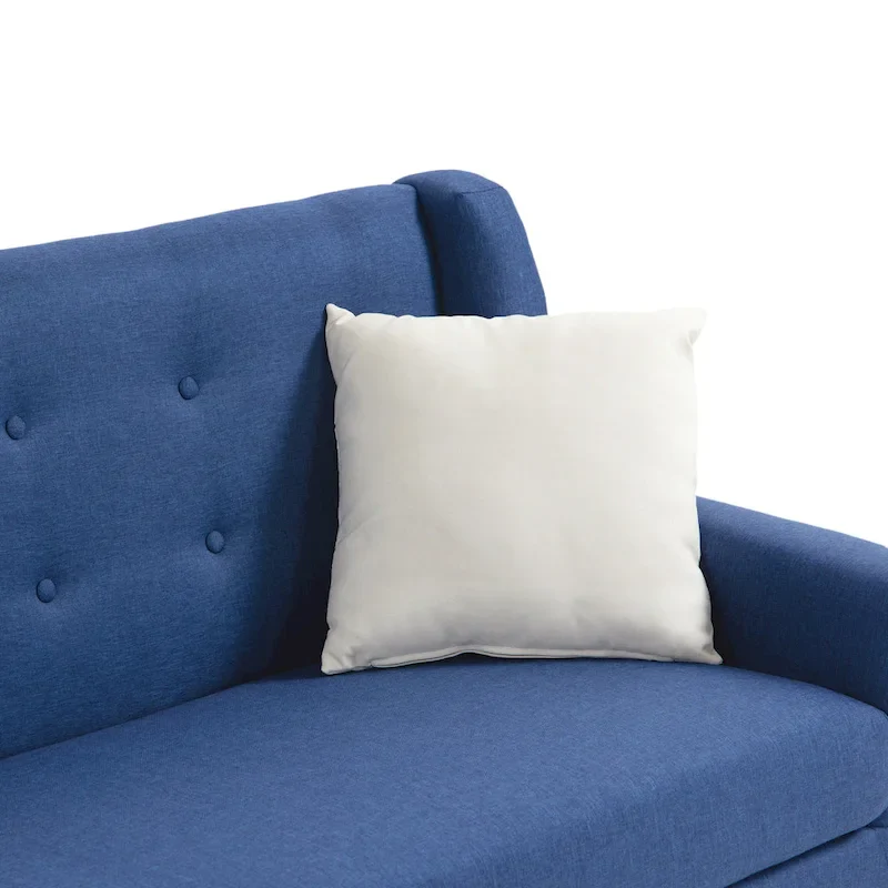 Modern Curved 63 Button Tufted Upholstered Loveseat with 2 Pillows