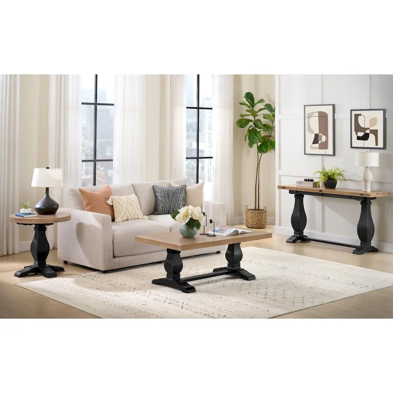 Napa 50 Solid Wood Pedestal Coffee Table